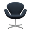  Swan Lounge Chair Silver Grey/Steelcut Trio Dark Brown Blue