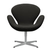  Swan Lounge Chair Silver Grey/Steelcut Trio Dark Brown