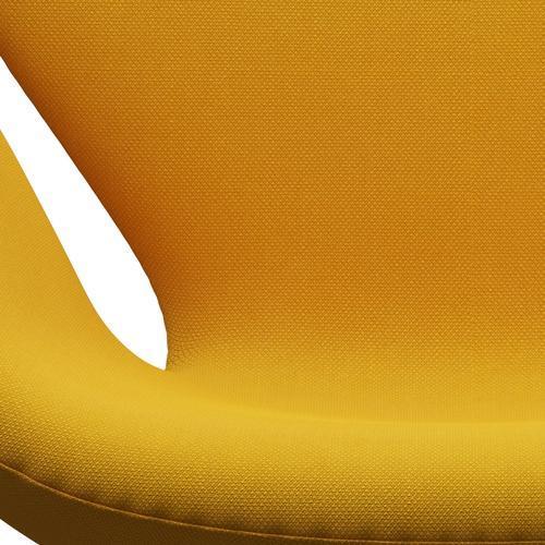 Fritz Hansen Chaise salon de cygne, jaune en gris argenté / Steelcut