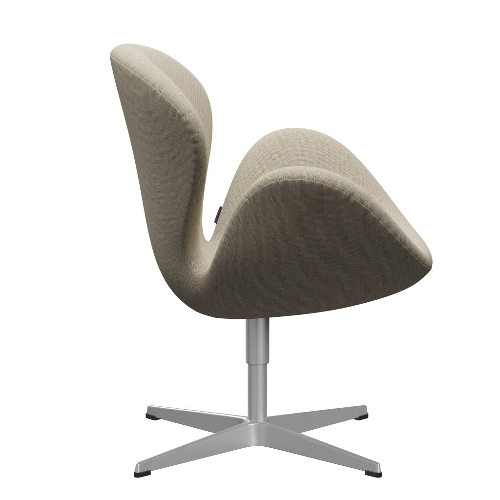 Fritz Hansen Chaise salon de cygne, beige légère gris / sunniva argenté