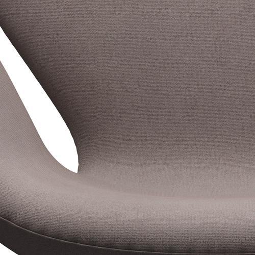 Fritz Hansen Chaise salon de cygne, sable poussiéreux gris / tonus argenté