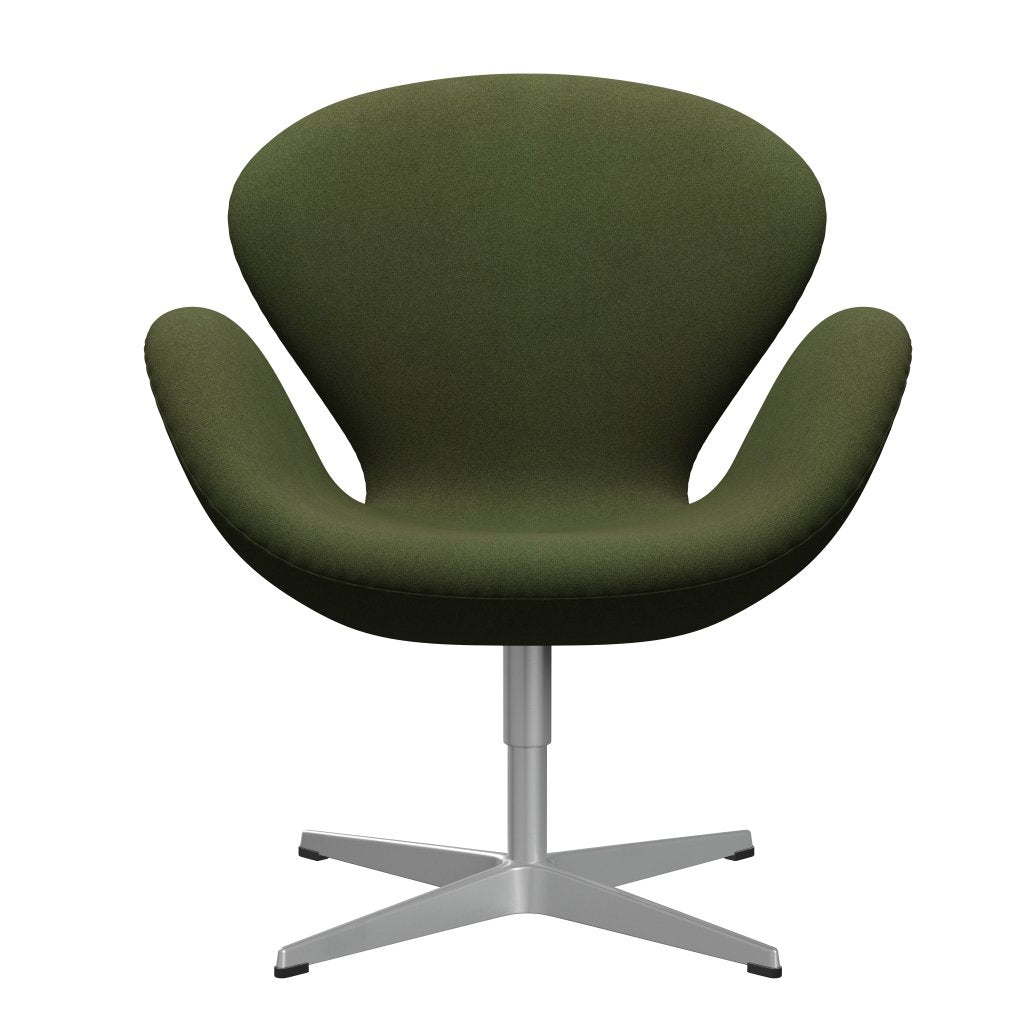 Sedia fritz Hansen Swan Lounge, verde militare grigio/tonus argento