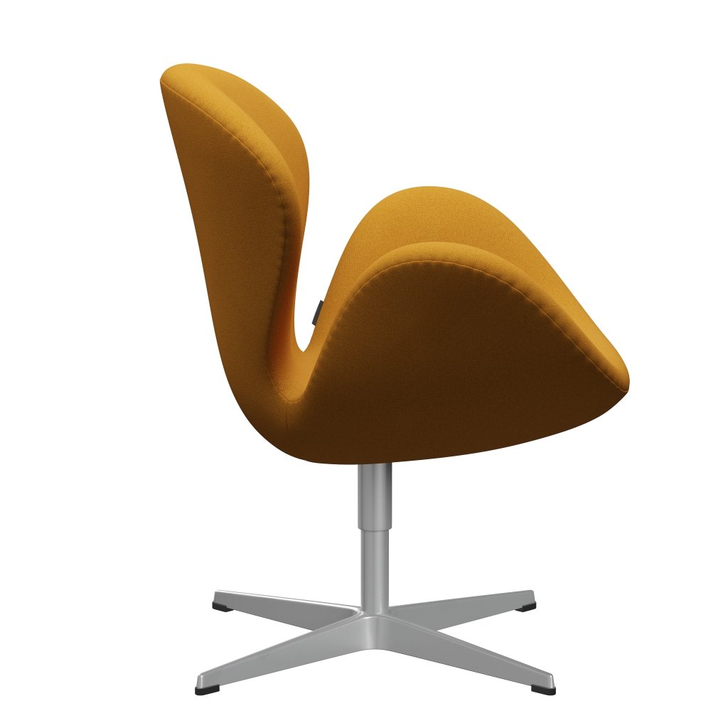 Sedia fritz Hansen Swan Lounge, grigio argento/tonus caldo giallo