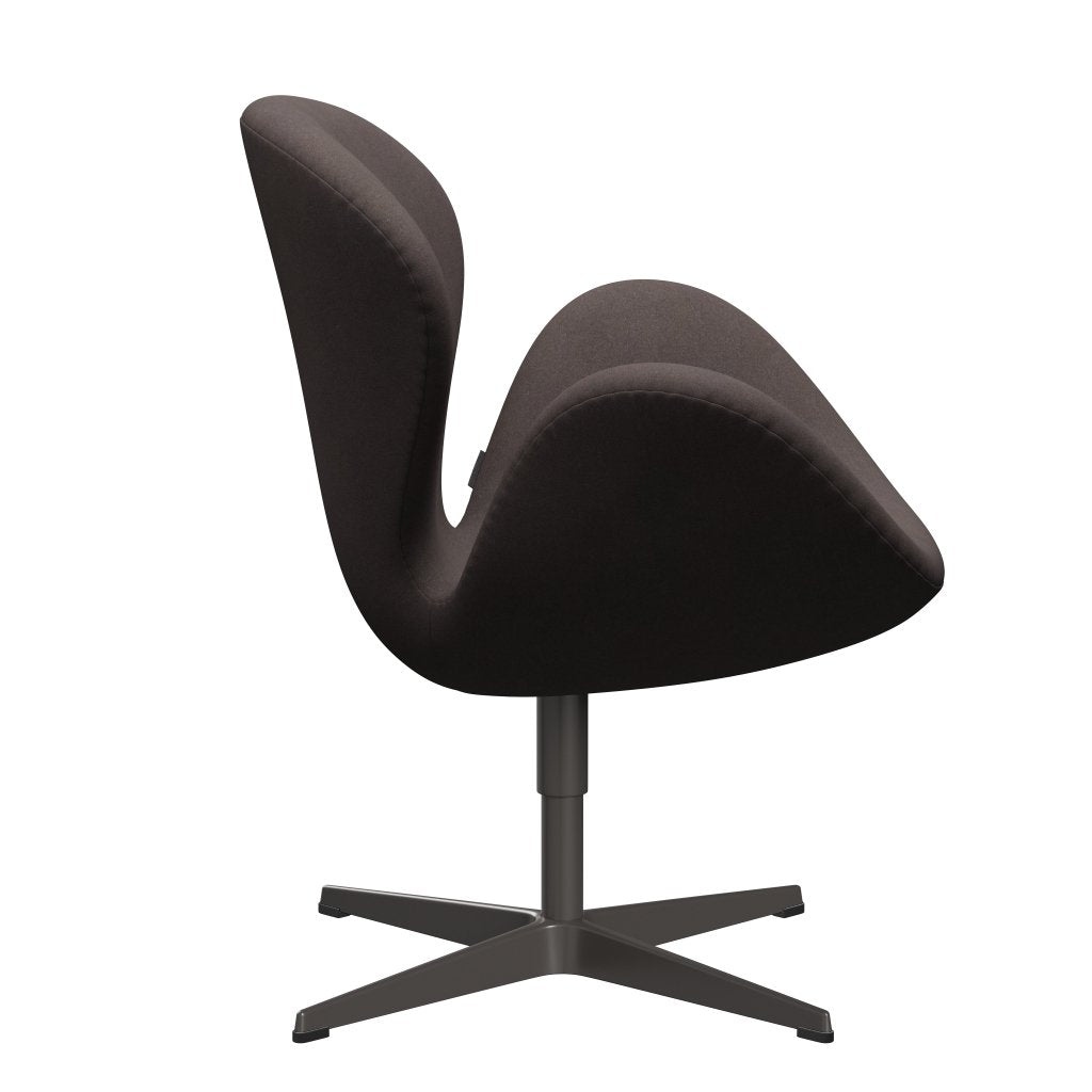 Fritz Hansen Chaise salon de cygne, graphite chaud / divina pastel marron