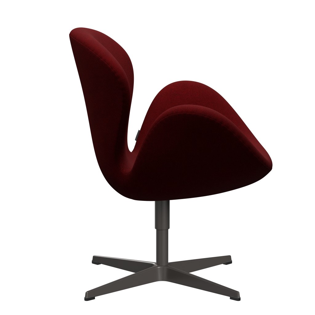 Silla de salón Fritz Hansen Swan, grafito cálido/Hallingdal rojo oscuro