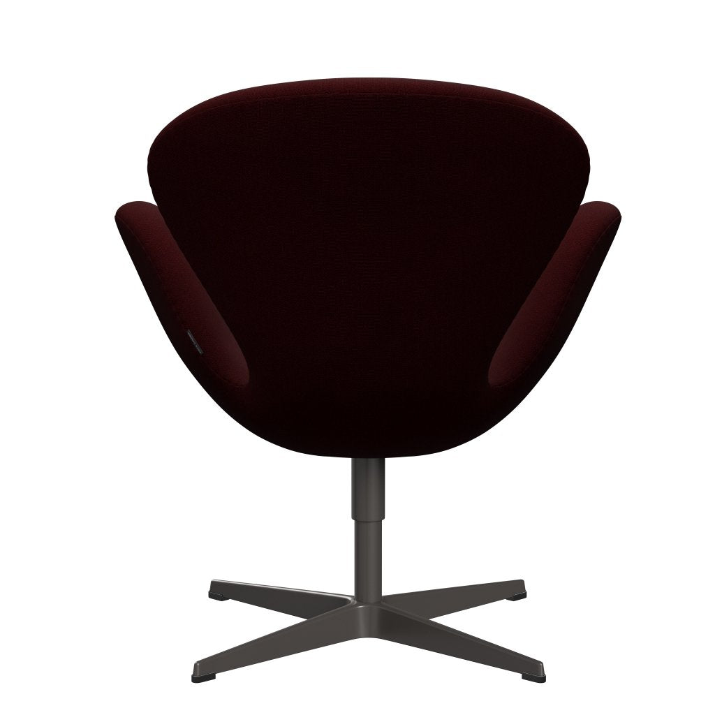 Fritz Hansen Chaise de salon de cygne, graphite chaud / vin de Hallingdal rouge