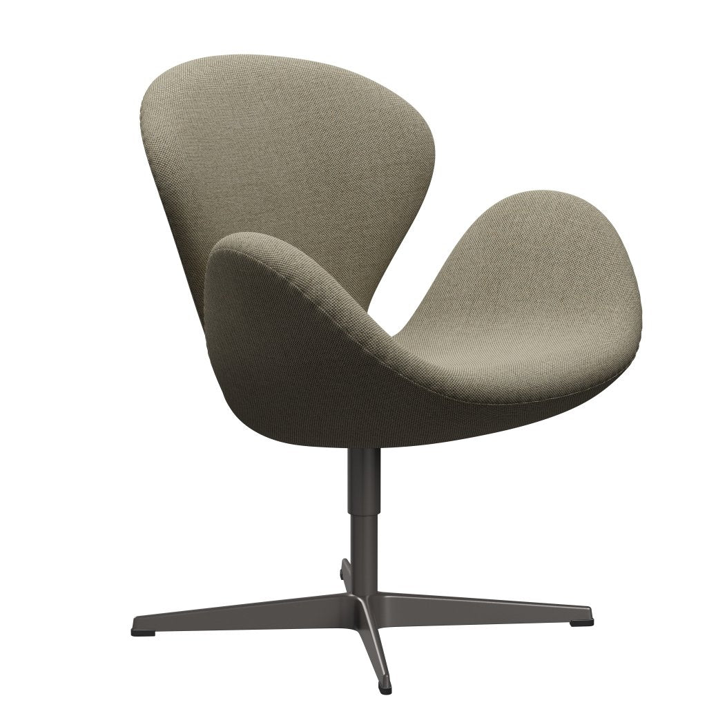 Fritz Hansen Swan Lounge Chair, warmer Graphit/Re Wolllicht beige/natürlich