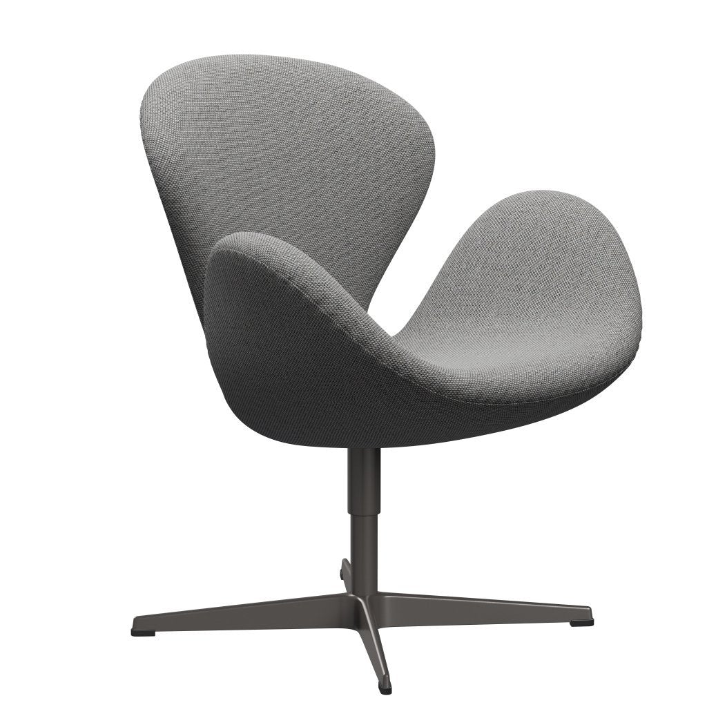 Sedia fritz Hansen Swan Lounge, calda grafite/re lana bianca/naturale