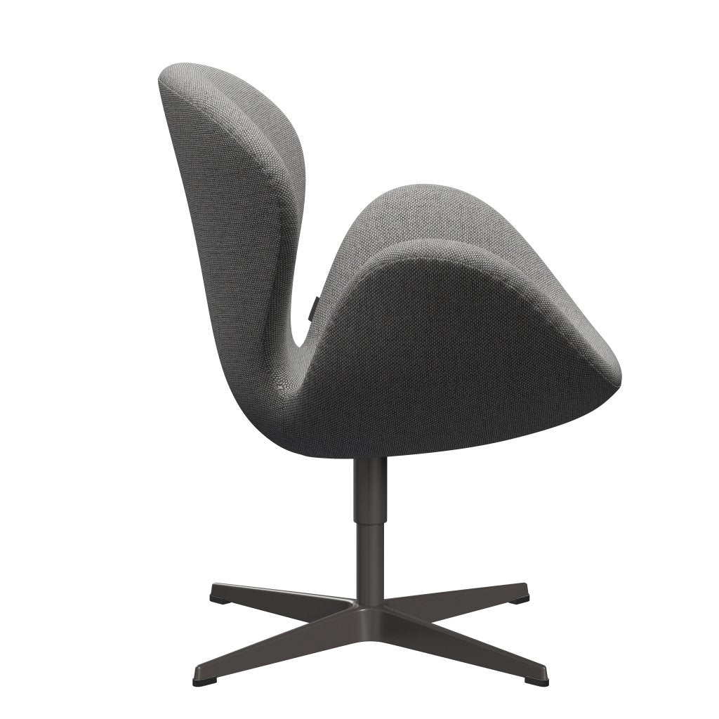 Fritz Hansen Swan Lounge Stuhl, warmer Graphit/Re Wollwolle weiß/natürlich