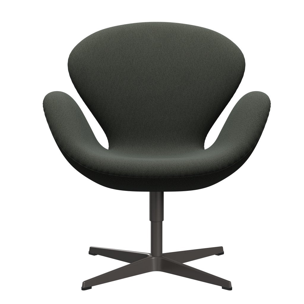 Fritz Hansen Swan Lounge -stoel, warme grafiet/velgen Brown/Moss Green