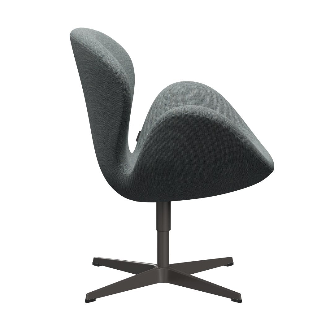 Fritz Hansen Chaise salon de cygne, graphite chaud / sunniva gris / vert pâle