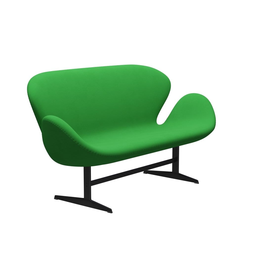 Fritz Hansen Swan Sofa 2 -zits, zwart gelakt/comfortgroen (68003)