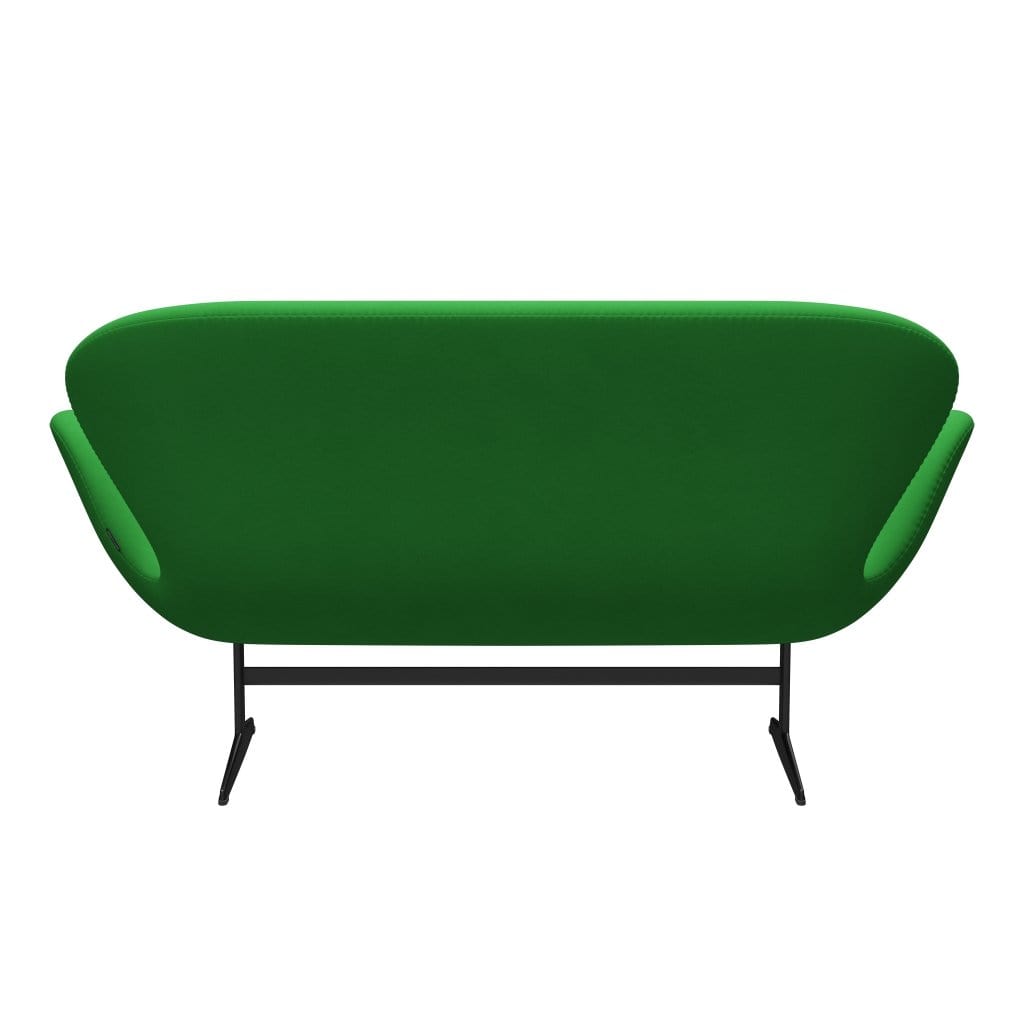 Fritz Hansen Swan Sofa 2 Seater, Black Lacquered/Comfort Green (68003)