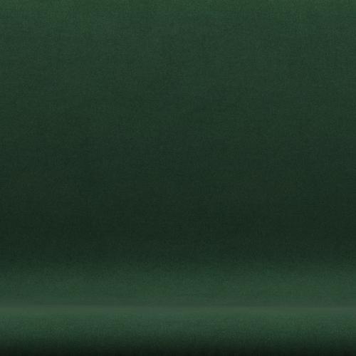 Fritz Hansen Swan沙发2座，黑色漆/Divina Dark Green（876）