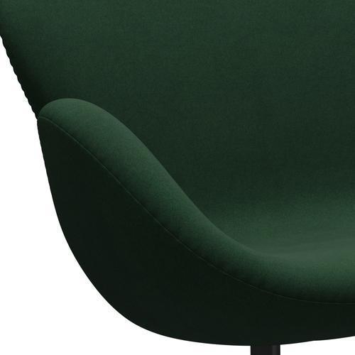 Fritz Hansen Swan Sofa 2 -zits, zwart gelakt/Divina Dark Green (876)