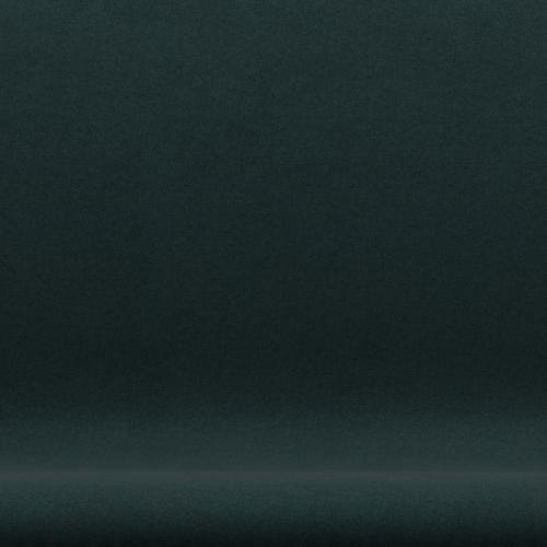 Fritz Hansen Swan沙发2座，黑色漆/Divina Dark Green（886）