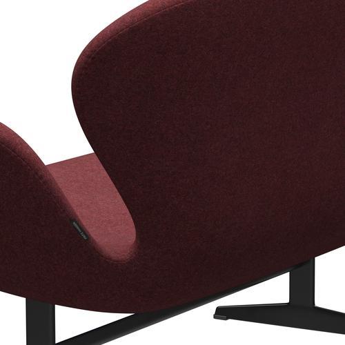 [product_category]-Fritz Hansen Swan Sofa 2 Seater, Black Lacquered/Divina Md Heather-Fritz Hansen-3321-DMD653-BLLA-FRI-5