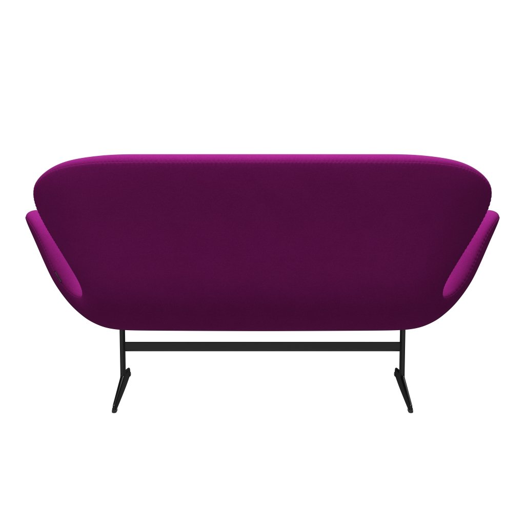 Fritz Hansen Canapé de cygne 2 places, laquée noire / divina violet (666)