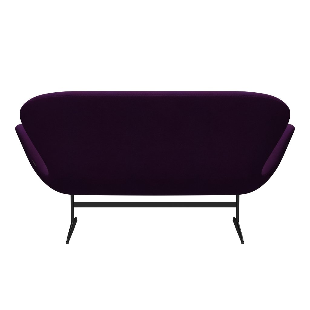 Fritz Hansen Canapé de cygne 2 places, laquée noire / divina violet (696)