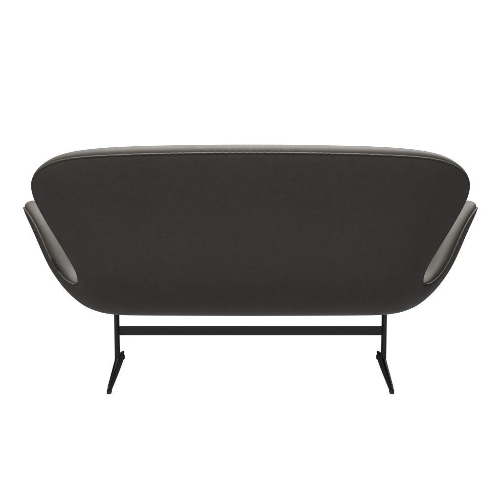 Fritz Hansen Swan Sofa 2 -zits, zwart gelakte/essentiële lava