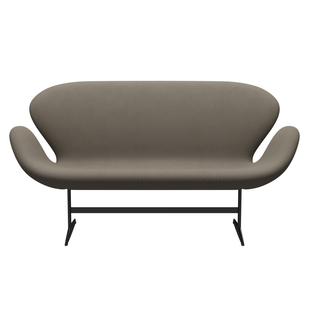 Fritz Hansen Swan divano 2 posti, laccatura nera/Fame beige (61003)