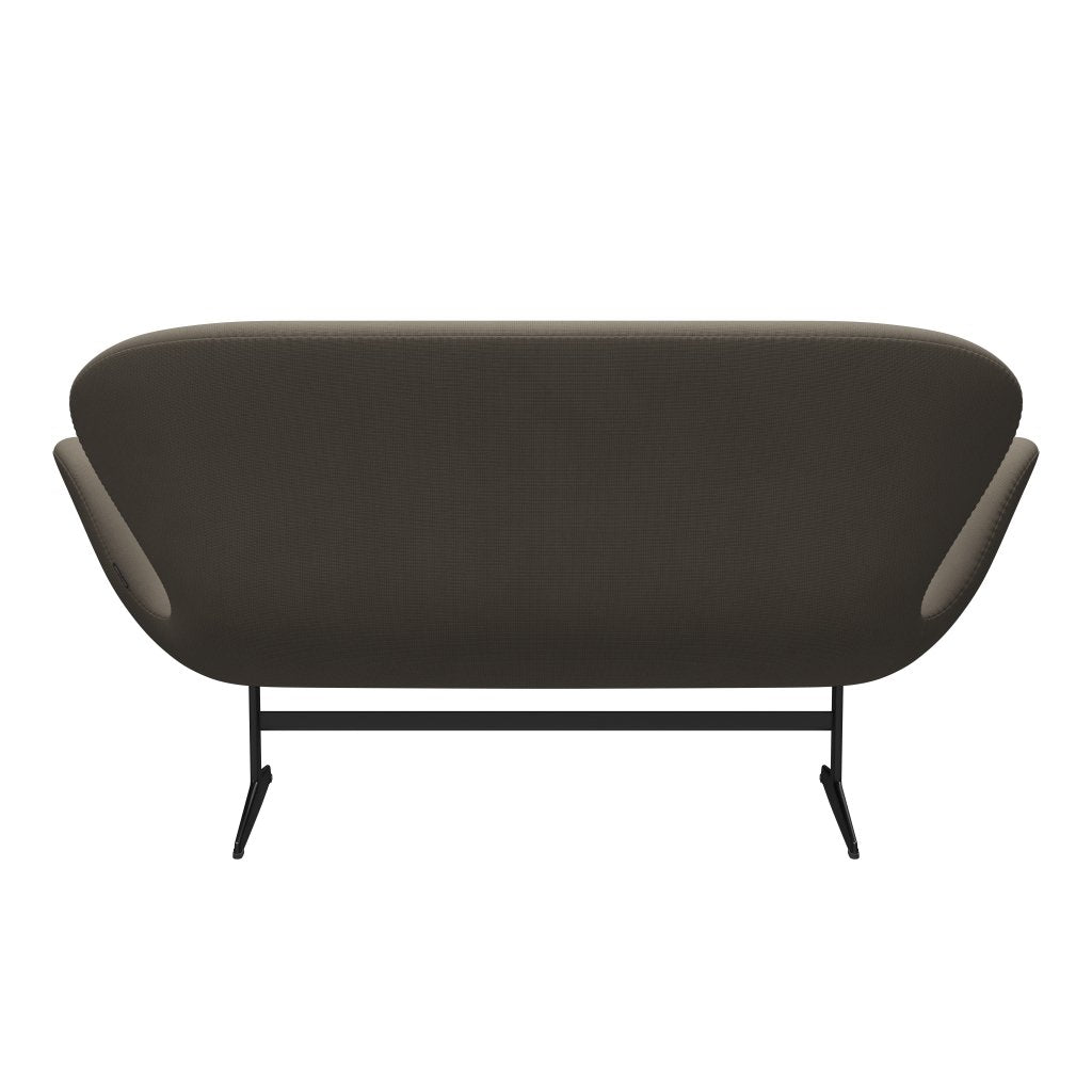 Fritz Hansen Swan Sofa 2-Sitzer, Schwarz Lackiert/Fame Beige (61003)