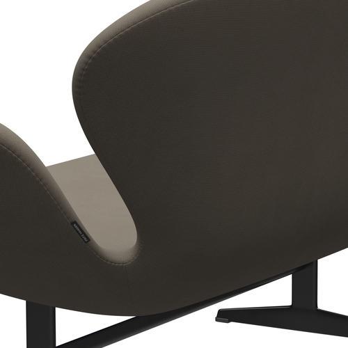 Fritz Hansen Canapé de cygne 2 places, beige laquée / renommée noire (61003)