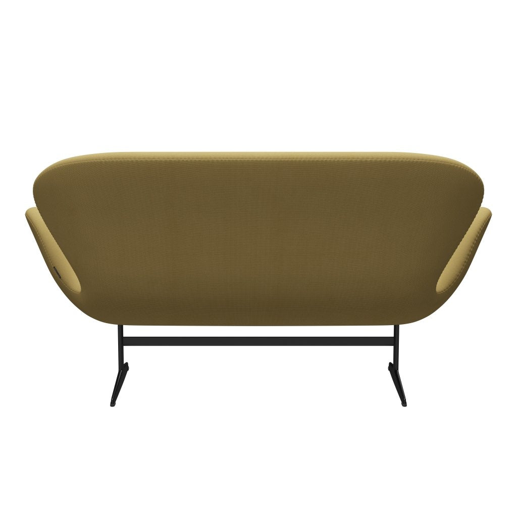 Fritz Hansen Swan Sofa 2-Sitzer, Schwarz Lackiert/Fame Beige (62068)