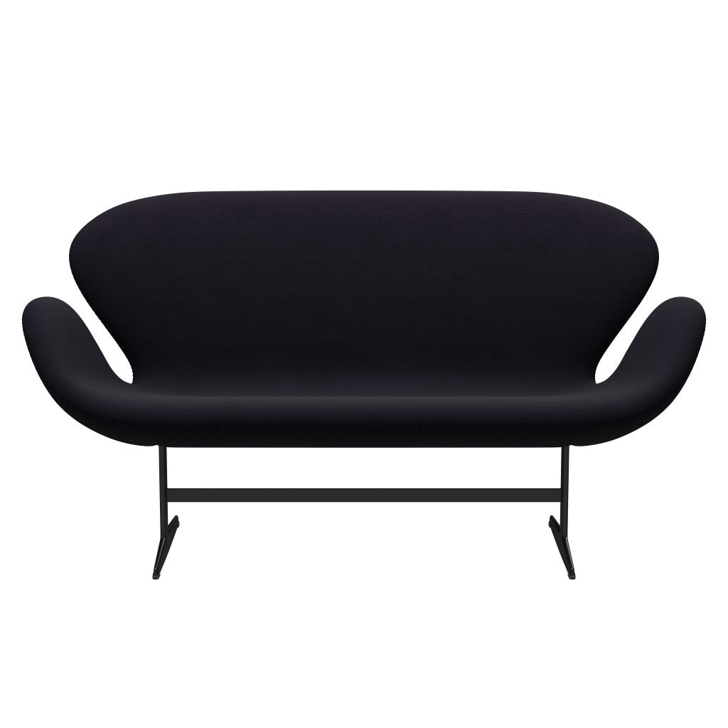 Fritz Hansen Swan Sofa 2 Seater, Black Lacquered/Fame Bordeaux (64055)