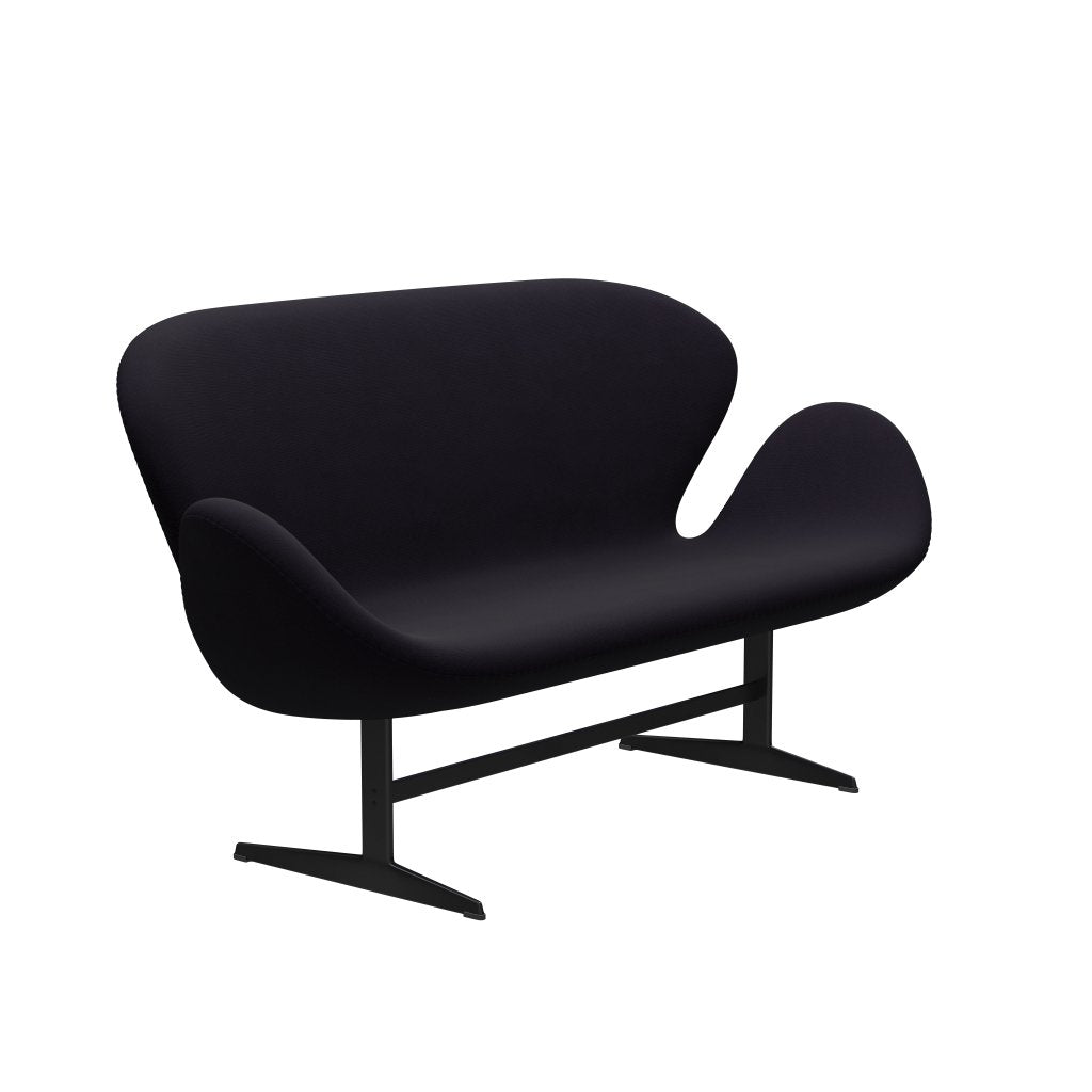 Fritz Hansen Swan Sofa 2 Seater, Black Lacquered/Fame Bordeaux (64055)