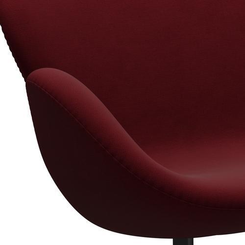 Fritz Hansen Swan Sofa 2-Sitzer, Schwarz Lackiert/Fame Bordeaux (64058)