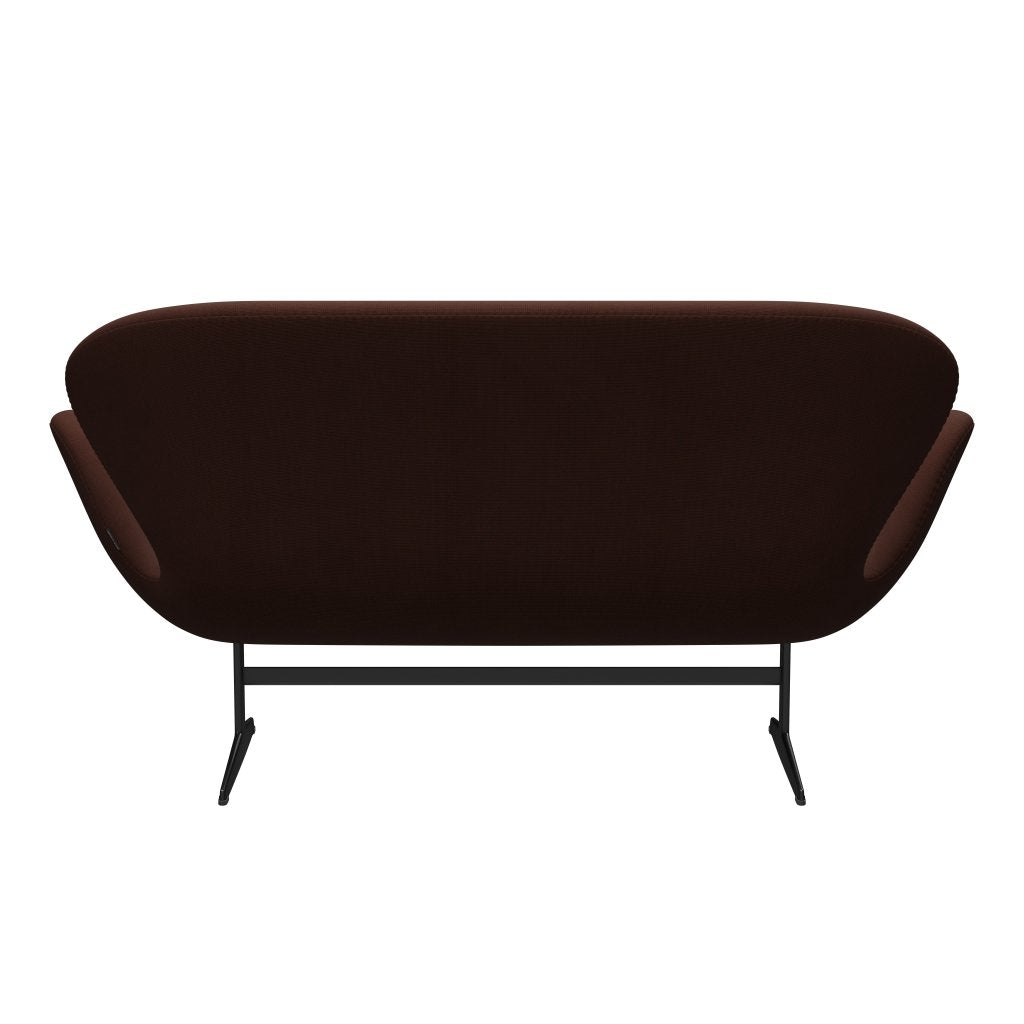 Fritz Hansen Swan Sofa 2 Sitzer, Schwarz Lackiert/Fame Braun (61047)