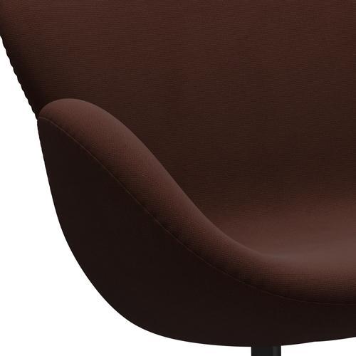 Fritz Hansen Swan Sofa 2 -sæder, sort lakeret/berømmelse Brown (61047)