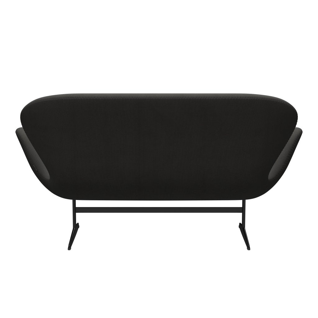 Fritz Hansen Swan Sofa 2 -sæder, sort lakeret/berømmelse Brown (61060)