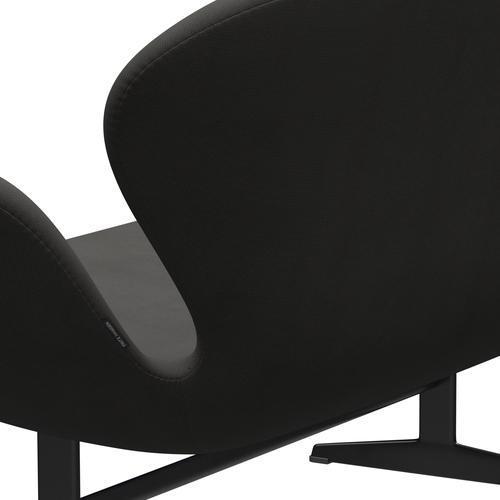 Fritz Hansen Swan Sofa 2 -zits, zwart gelakt/roem bruin (61060)