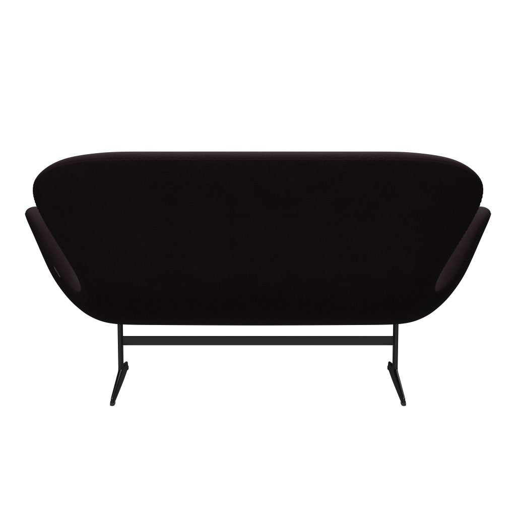 Fritz Hansen Swan Sofa 2 -zits, zwart gelakt/roem bruin (61108)