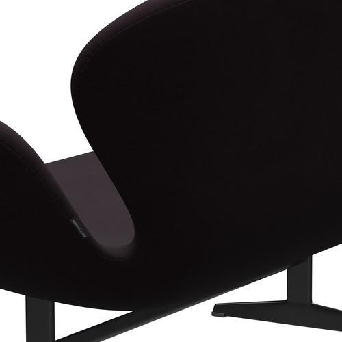 Fritz Hansen Swan Sofa 2 plazas, lacado negro/fama marrón (61108)