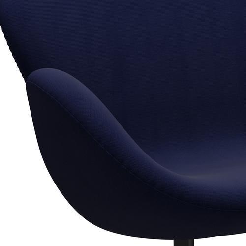 Fritz Hansen Swan Sofa 2 Seater, Black Lacquered/Fame Dark Blue (66005)