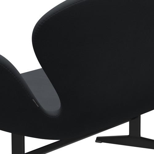 Fritz Hansen Canapé de cygne 2 places, laquée noire / gris de renommée (60003)