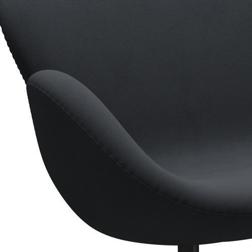 Fritz Hansen Swan Sofa 2 Sitzer, Schwarz Lackiert/Fame Grau (60003)