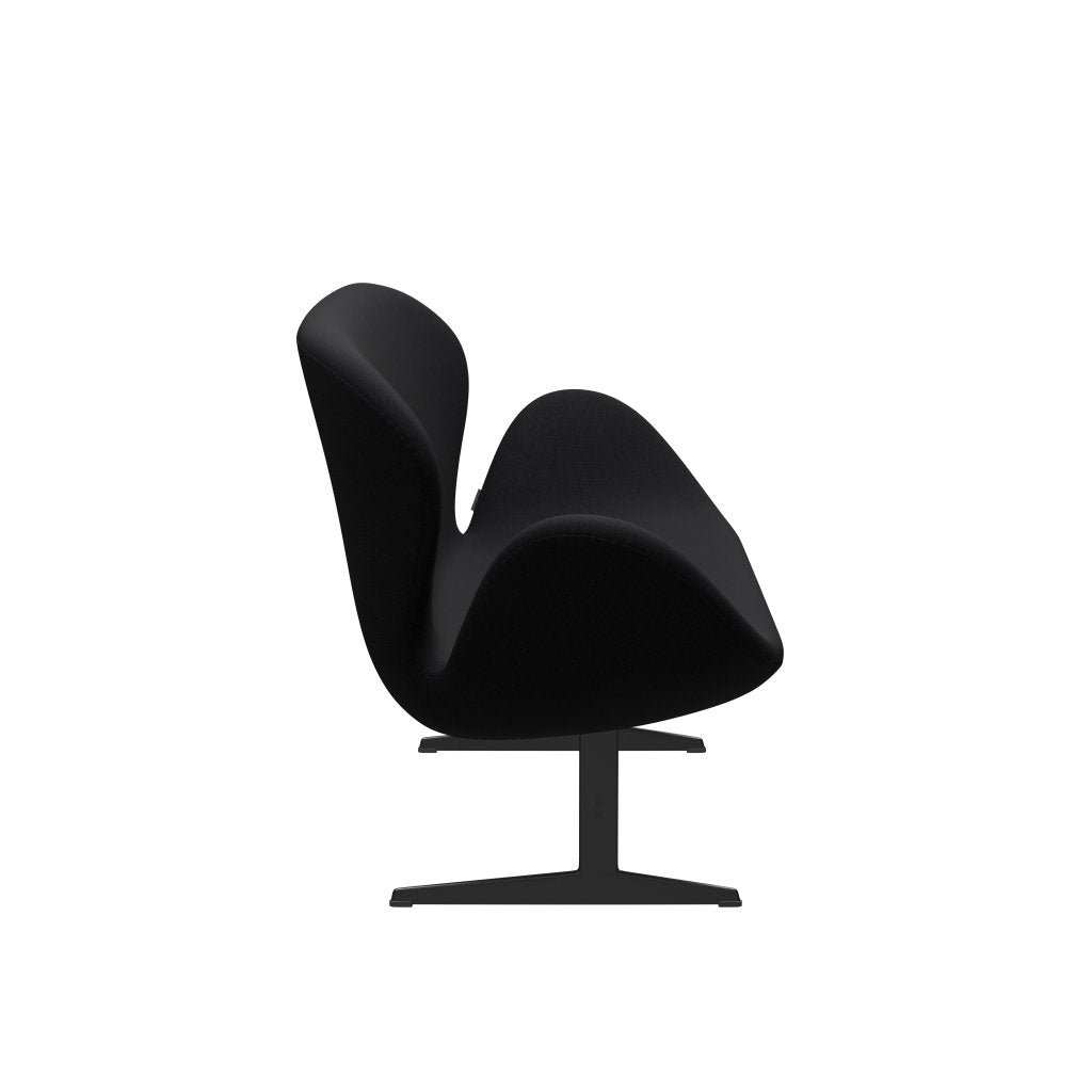 Fritz Hansen Canapé de cygne 2 places, laquée noire / gris de renom (60051)