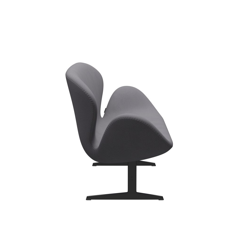 Fritz Hansen Canapé de cygne 2 places, laquée noire / gris de renommée (60078)