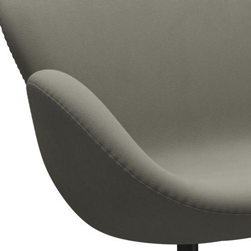 Fritz Hansen Swan Sofa 2 Sitzer, Schwarz Lackiert/Fame Grau (61136)