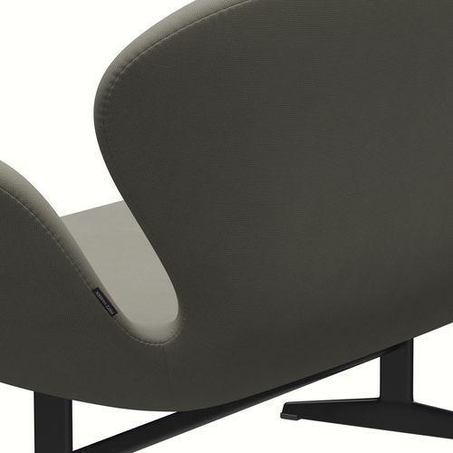 Fritz Hansen Swan Sofa 2 Sitzer, Schwarz Lackiert/Fame Grau (61136)