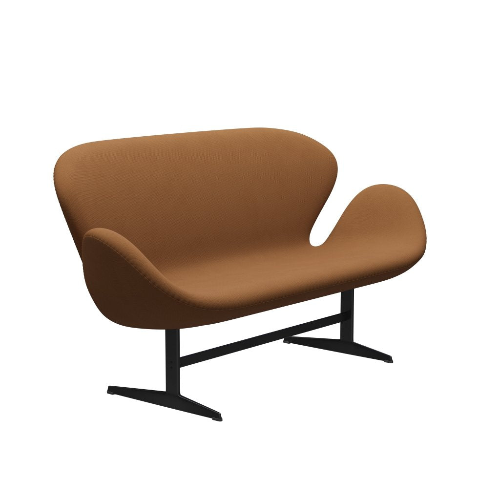 Fritz Hansen Swan divano 2 posti, laccatura nera/fama marrone chiaro (61131)