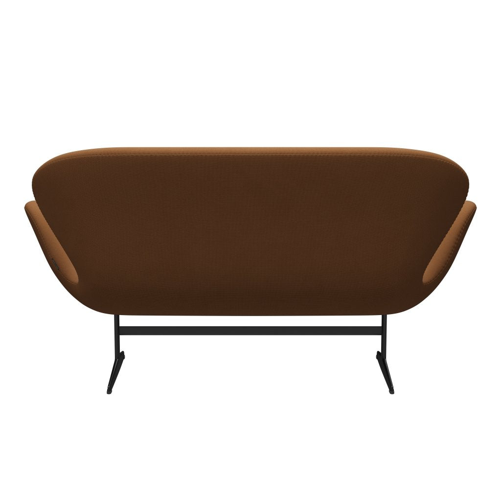 Fritz Hansen Swan Sofa 2 Sitzer, Schwarz Lackiert/Fame Hellbraun (61131)