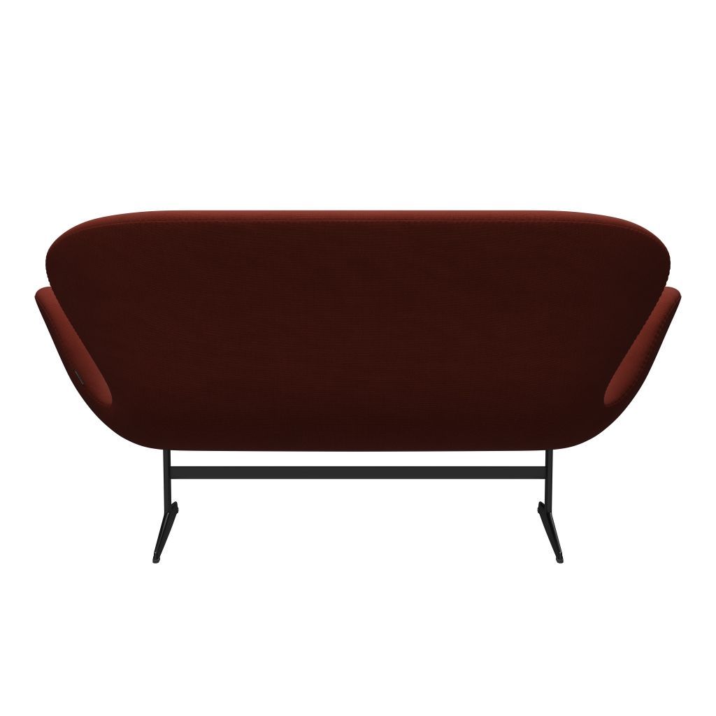 Fritz Hansen Swan Sofa 2 seters, svart lakket/berømmelse lysebrun (63076)