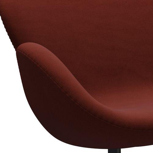 Fritz Hansen Swan Sofa 2 -zits, zwart gelakt/roem lichtbruin (63076)