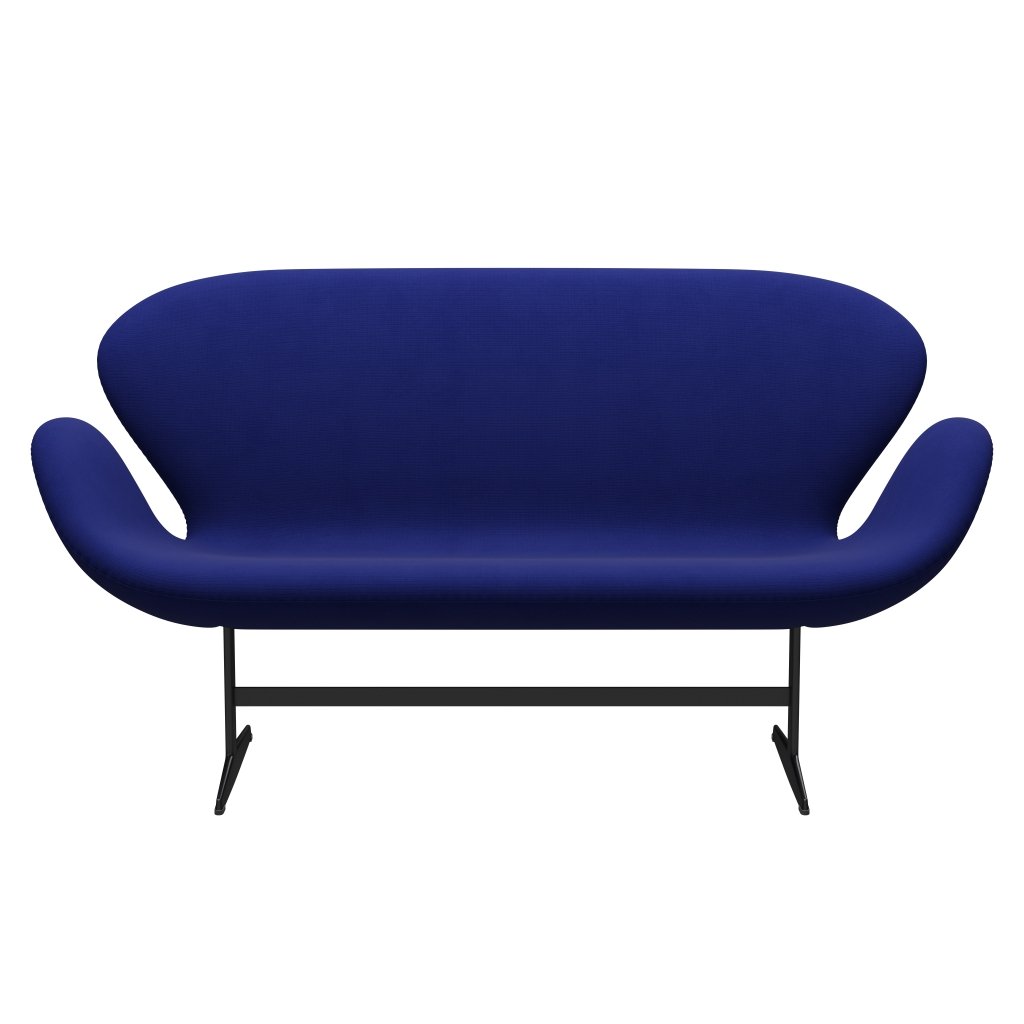 Fritz Hansen Swan Sofa 2 -sits, svart lackerad/berömmelse marinblå (66032)