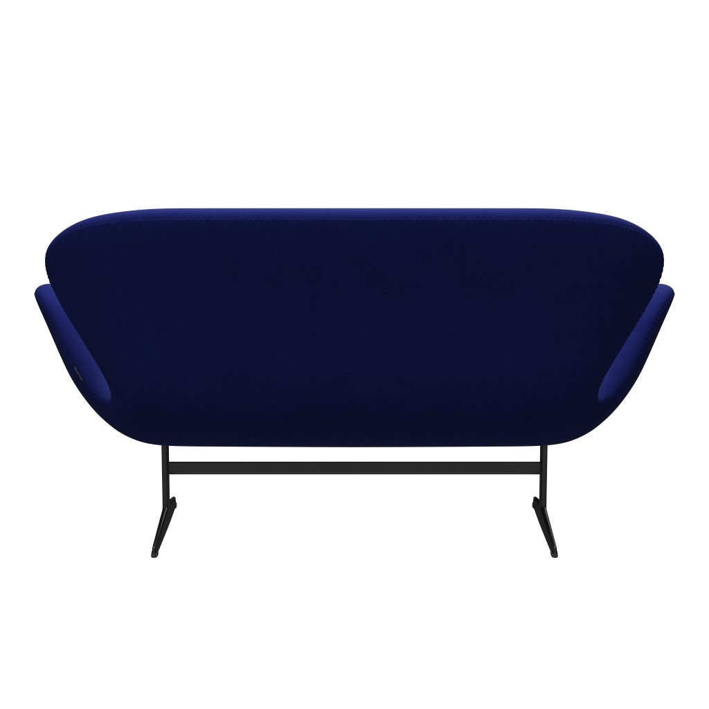 Fritz Hansen Swan Sofa 2-Sitzer, Schwarz Lackiert/Fame Navy (66032)